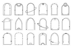 Linear boho arch frames. Bohemian, an Illustration by winwin.art