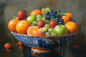 Assorted fresh fruits in a vibrant, a Photo by Pavel_design