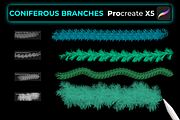 15 CONIFEROUS BRANCHES PROCREATE X5, a Brush Add-On by Graphics Resources (Thumbnail 4 of 8)