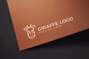 Cute Giraffe Animal Logo Template