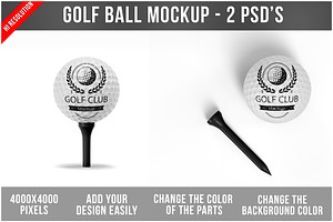 Golf Ball and Tee Set Mockup PSD, an Advertising Mockup by Bruno's Shop