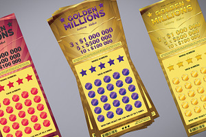 Lottery Ticket In Golden Style