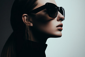 Woman in Black Sunglasses, a Person Photo by Ocean Digital Art