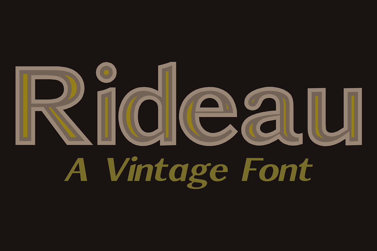 Rideau -  Vintage Font, a Sans Serif Font by Minhocossauro Emporium (Photo 1 of 9)
