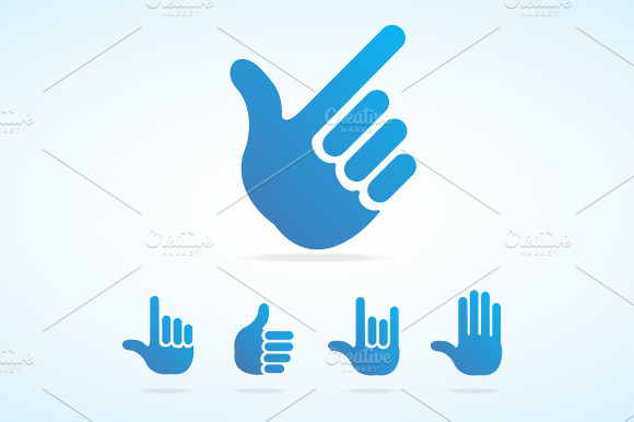 Vector Flat Hand Icon Set