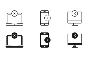 Device Error Icons Set, an Object Illustration by Gentle Studio