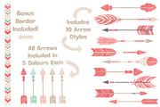 Mint & Coral Vector Arrow Clipart, an Illustration by Amanda Ilkov (Thumbnail 2 of 4)