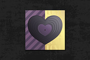 Heart Shaped Vinyl Record Background, a Decorative Illustration by PsychocheArt (Thumbnail 2 of 3)