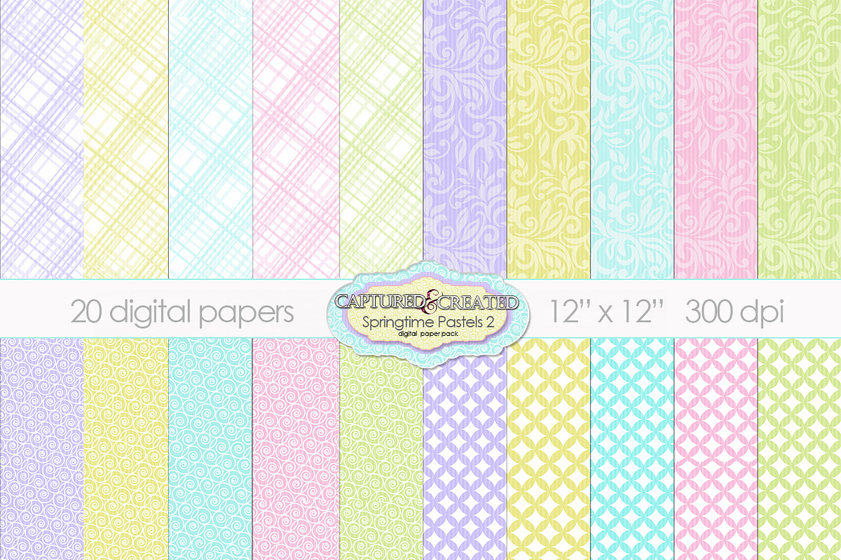 20 Springtime Pastel Papers.Set 2