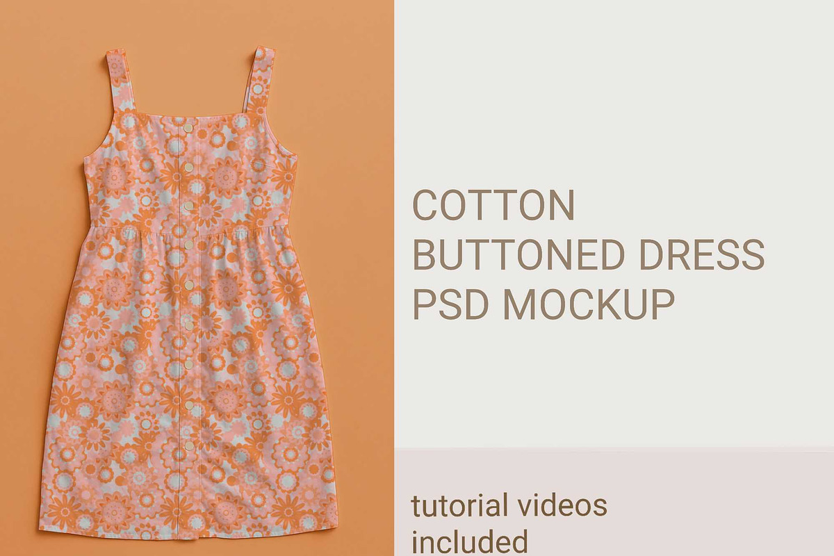 Buttoned Dress sleeveless mockup, a Shirt Mockup by jenartstudio (Photo 1 of 3)