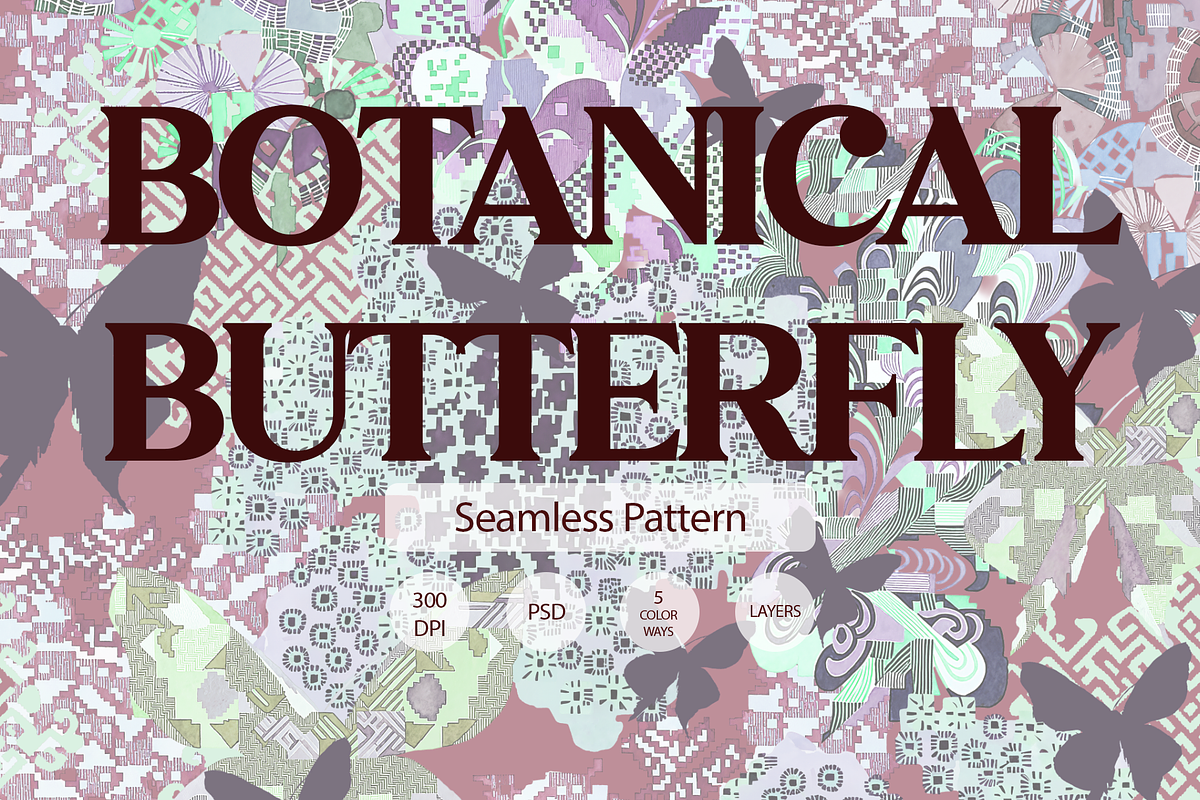 botanical butterfly, a Pattern Graphic by rumacorakstudio (Photo 1 of 6)