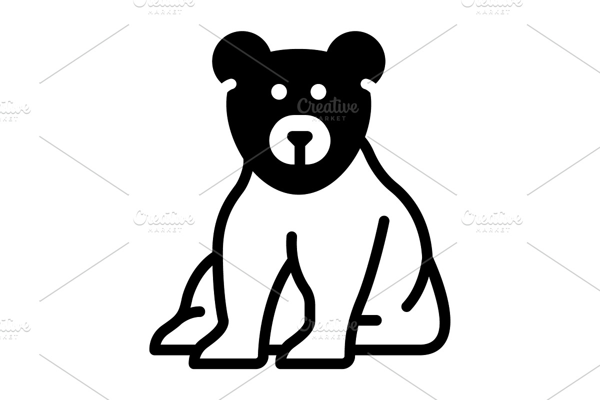 Bear grizzly solid icon, a Solid Icon by Creative priyanka