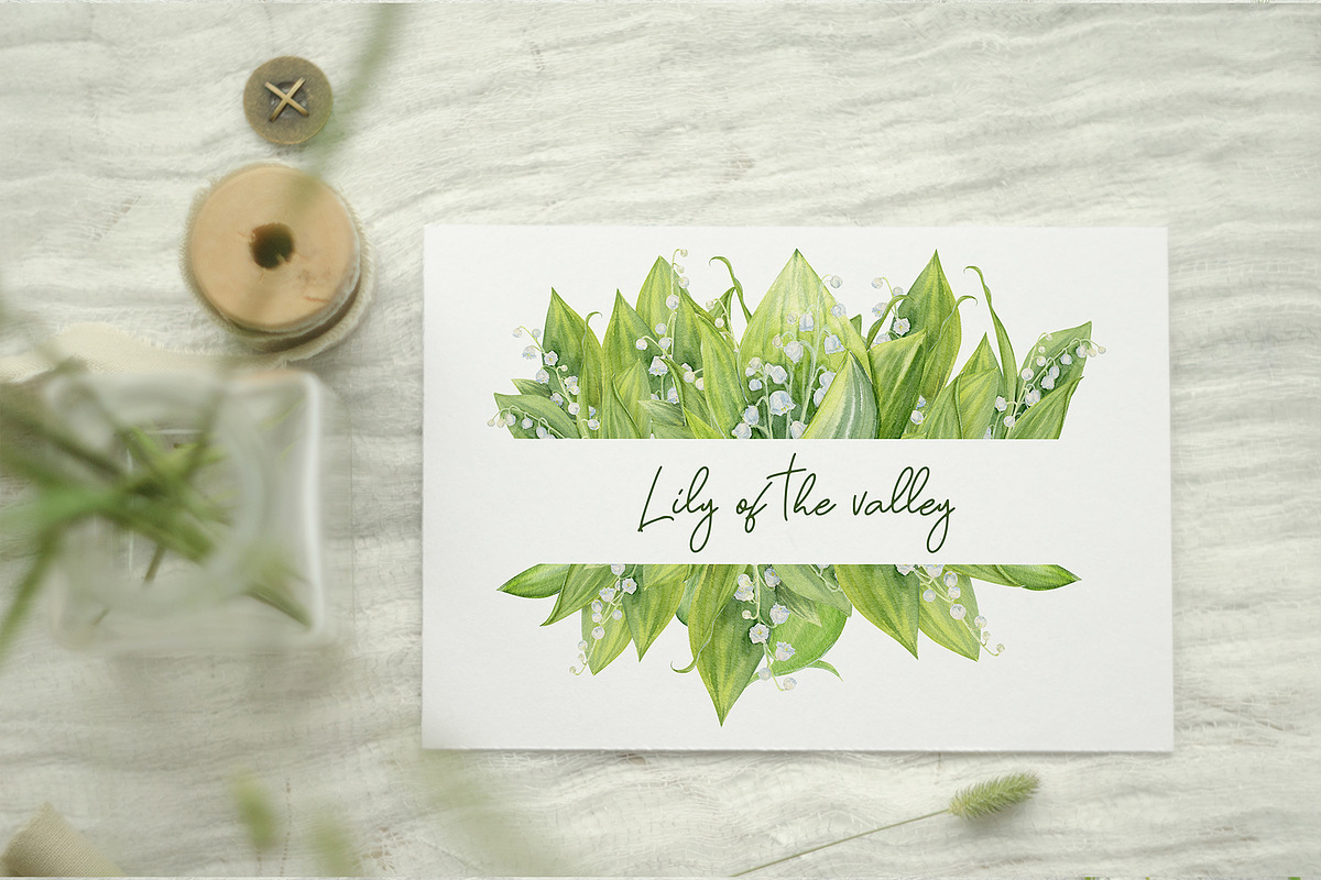 Lily Of The Valley Watercolor Flower, a Seasonal Illustration by NataliArkushArt (Photo 8 of 14)