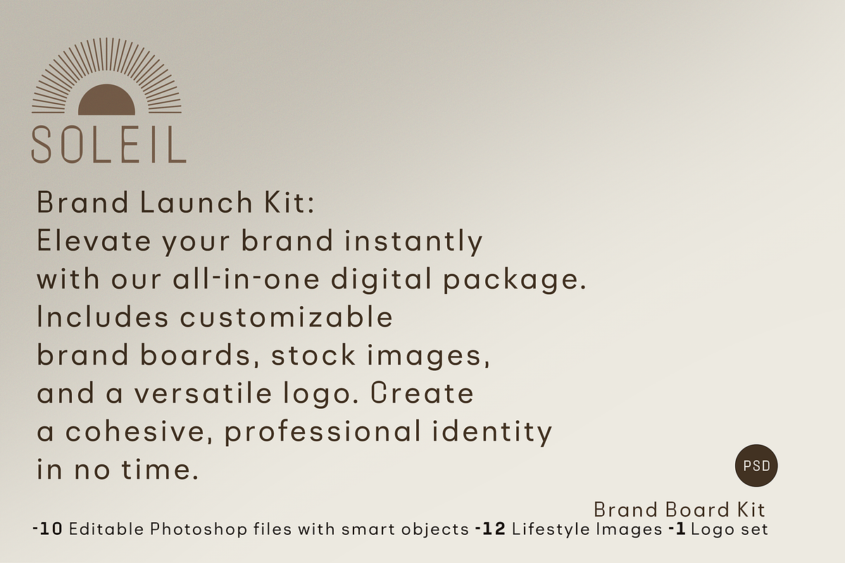 Soleil Branding Board Kit + Logo, a Branding & Logo Template by CC CREATIVE CO (Photo 2 of 9)