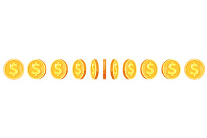 Coin rotate animation. Gold coins, a Finance Illustration by Stock-Smart-Start