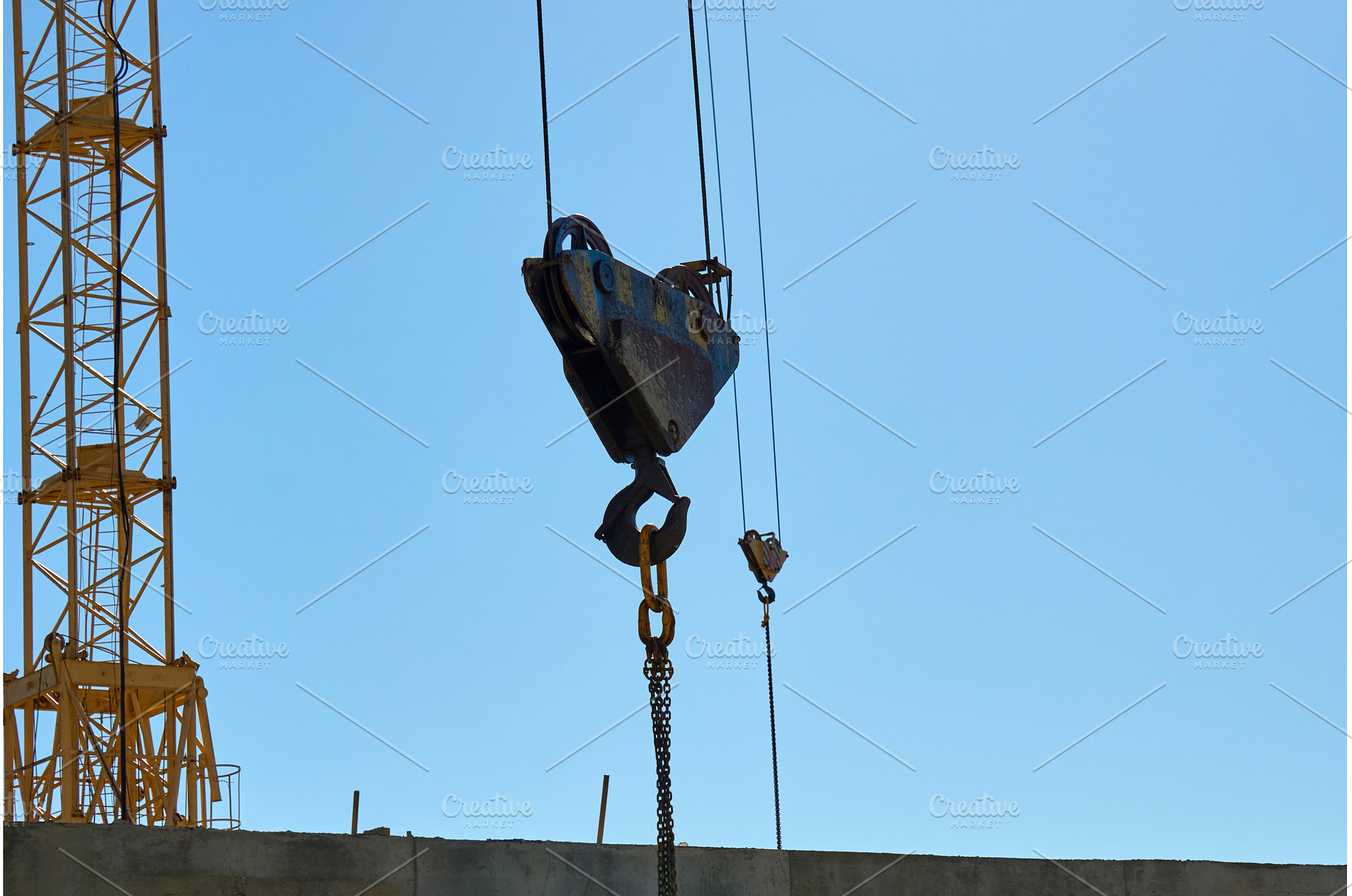 A construction crane stands tall at, an Industrial Photo by darksoul72