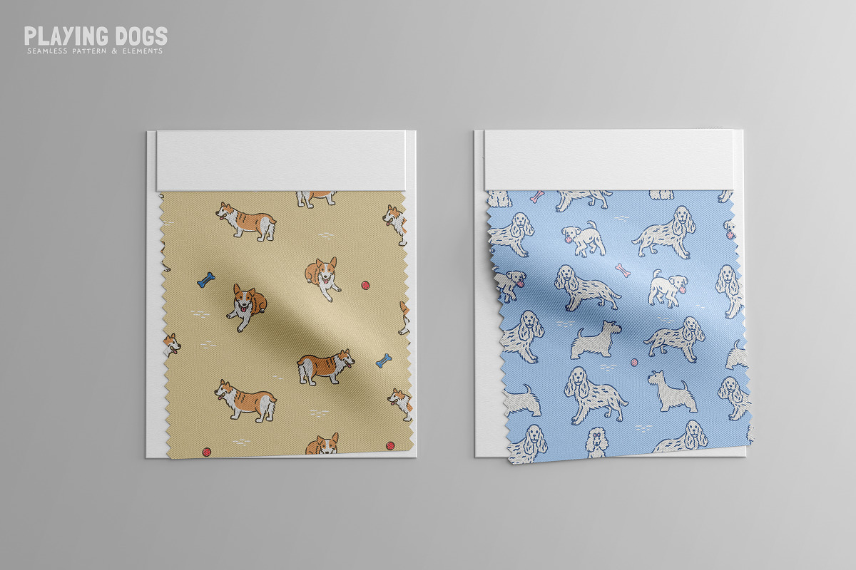 Playing Dogs Patterns & Elements, an Animal Illustration by monkik (Photo 8 of 12)