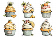 Watercolor Summer Cupcake Clipart, an Illustration by Daily.Designs (Thumbnail 3 of 8)
