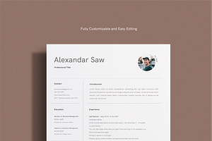 Minimal And Clean Resume/CV Template