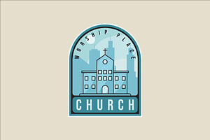 church architecture emblem logo line, a Branding & Logo Template by zyxroun shop