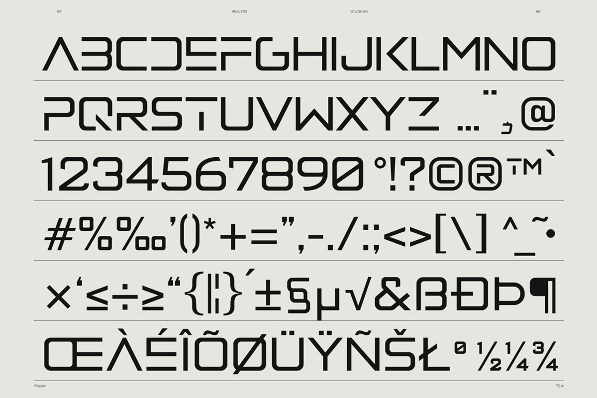 Realtro - Modern Font Family 8Styles, a Sans Serif Font by Studio Siv (Photo 4 of 12)