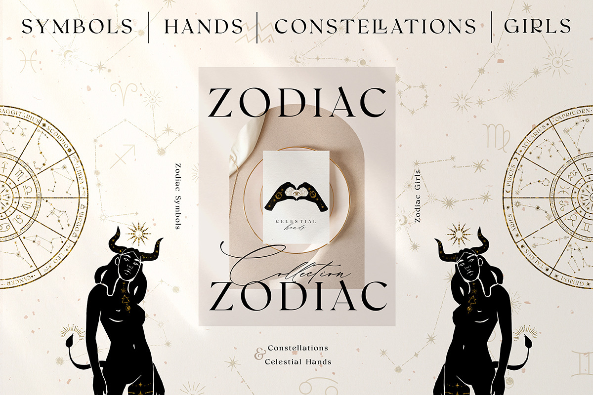 Zodiac Celestial Constellations Set, an Illustration by NassyArt (Photo 12 of 12)