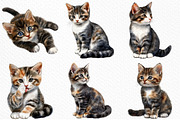 Watercolor Cat Clipart, an Illustration by Craft Nest (Thumbnail 3 of 12)
