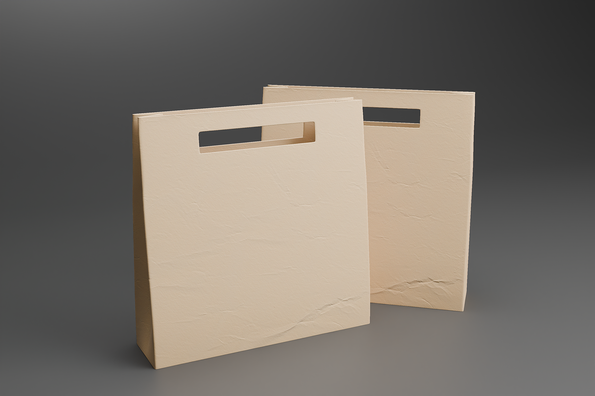Paper Bag Mockup 3D Model, an Object 3D Model by Dudukbersama (Photo 1 of 2)