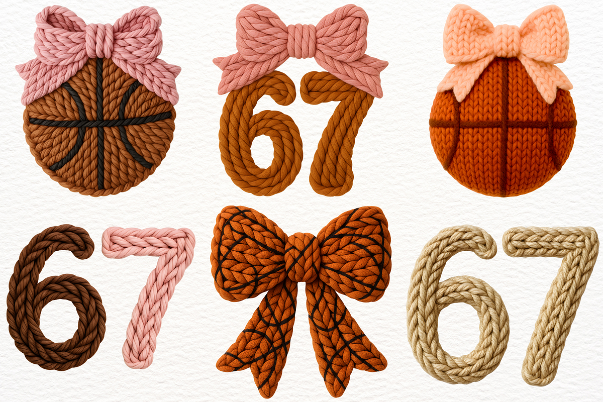 Faux Yarn Basketball Mom 67 Bow PNG, a Sport Illustration by SugarCloudStudioArt (Photo 2 of 5)