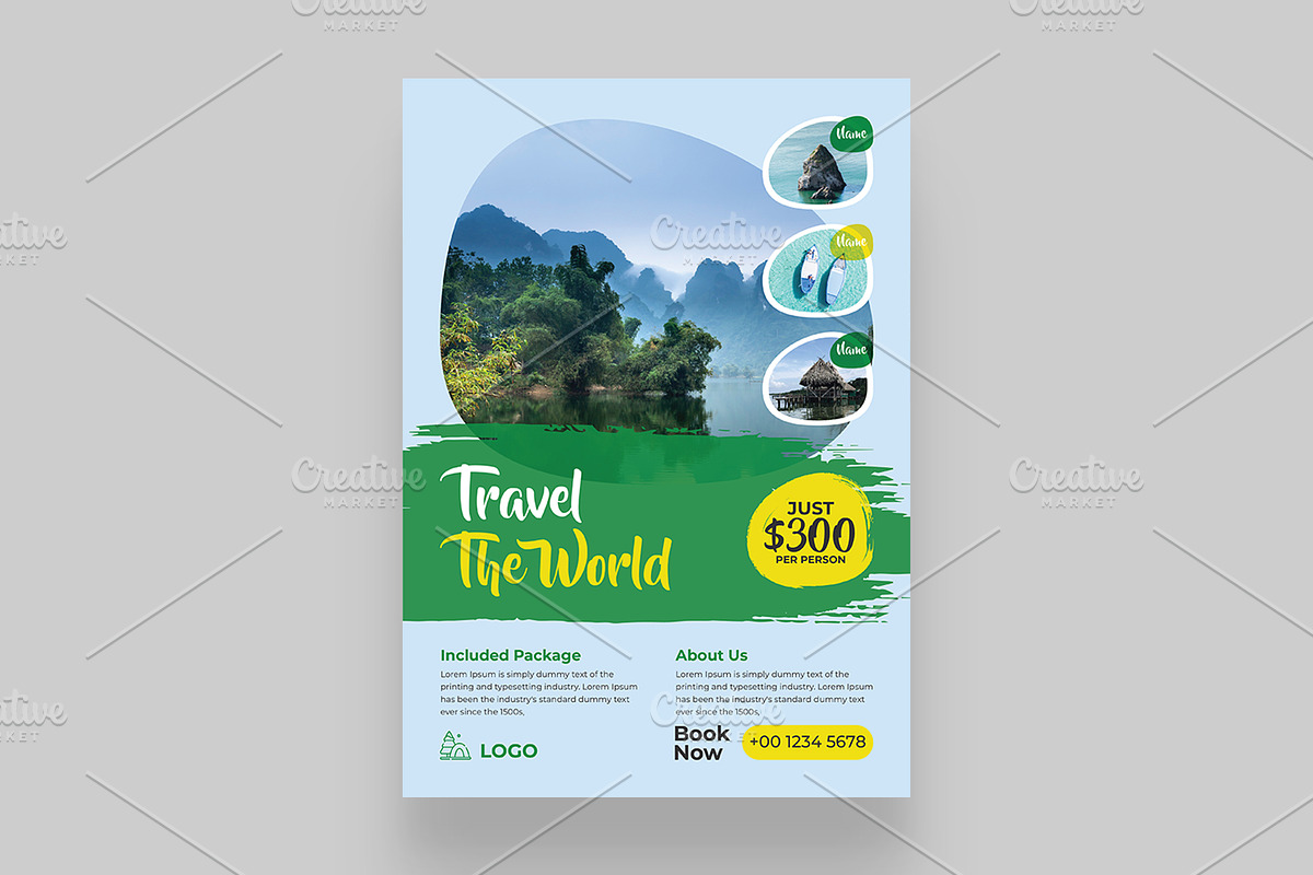 Modern Travel Flyer Design, a Flyer Template by Shahjahangdb1 (Photo 5 of 11)