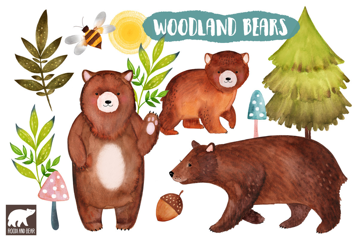 Watercolor Bears, an Illustration by Roodi and Bear (Photo 1 of 2)