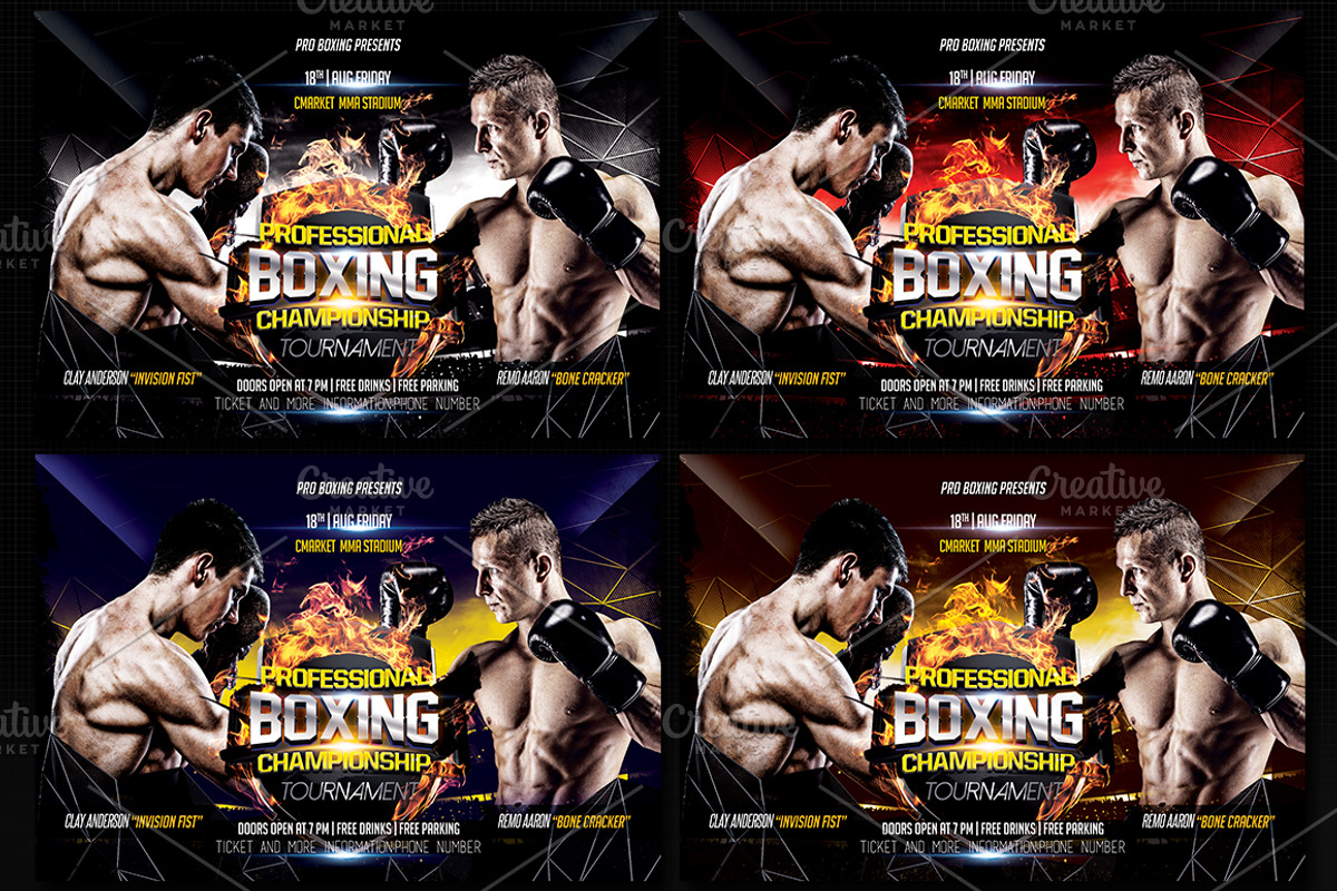 Boxing Night Flyer Template, a Flyer Template by Basez Flyers (Photo 3 of 4)