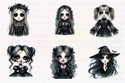 Halloween Girl Watercolor Clipart, an Illustration by CreationArt (Thumbnail 3 of 4)