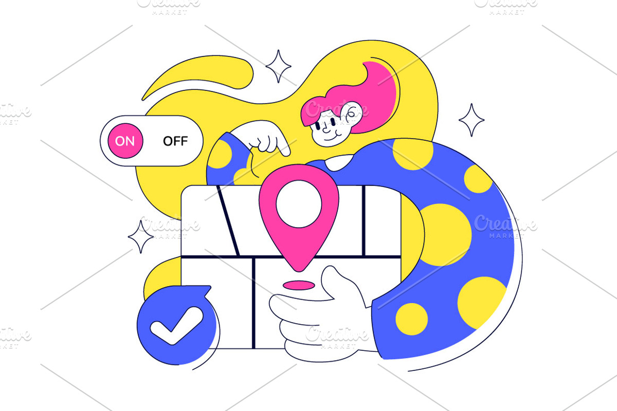 4 Location Permission Illustration, a Person Illustration by denayunebgt (Photo 4 of 4)