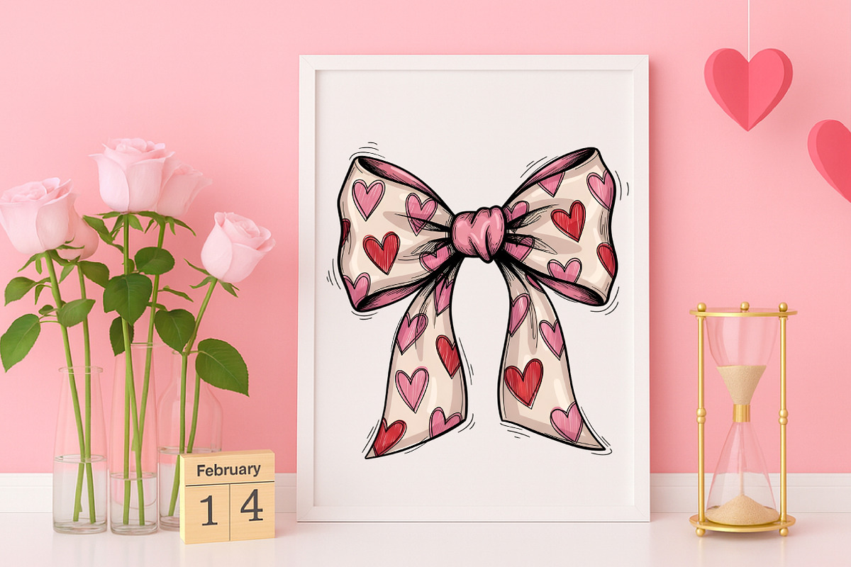 Coquette Heart Bow PNG, an Illustration by Canvas Craft (Photo 6 of 6)