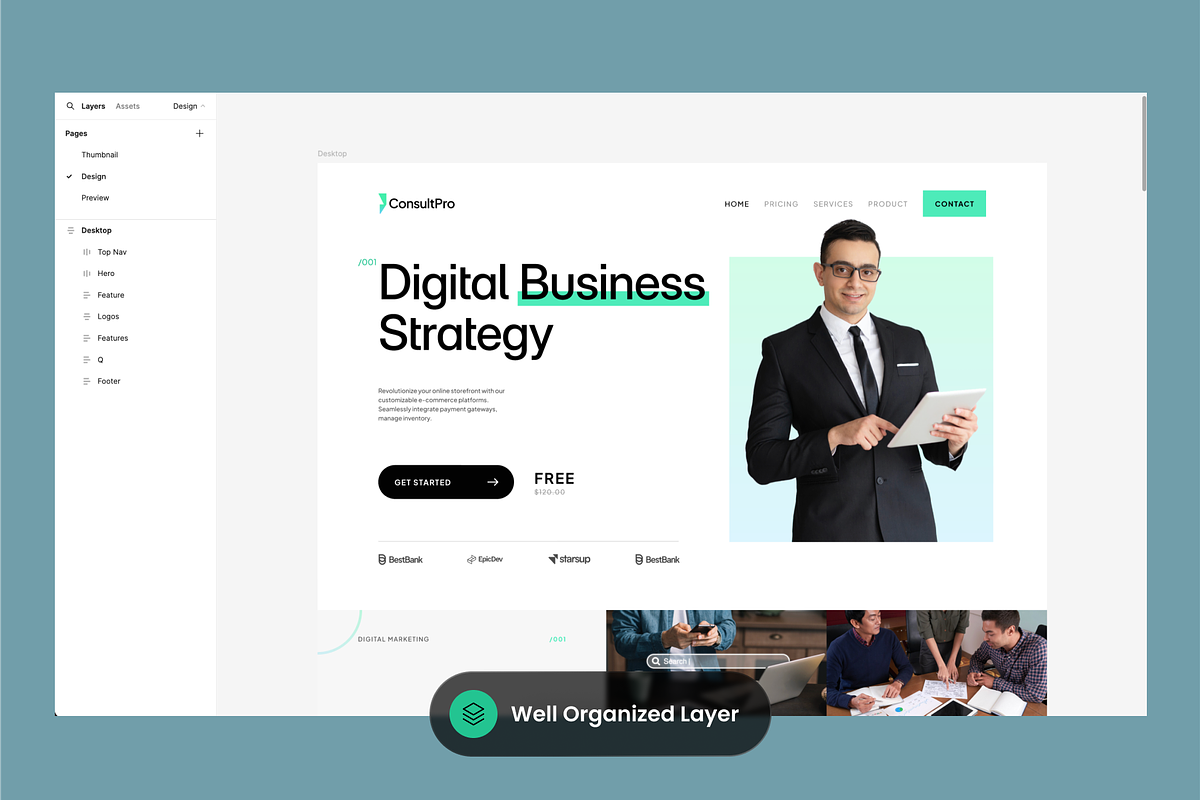 Business Consultant Landing Page, a Landing Page Template by SLAB! Design (Photo 3 of 3)