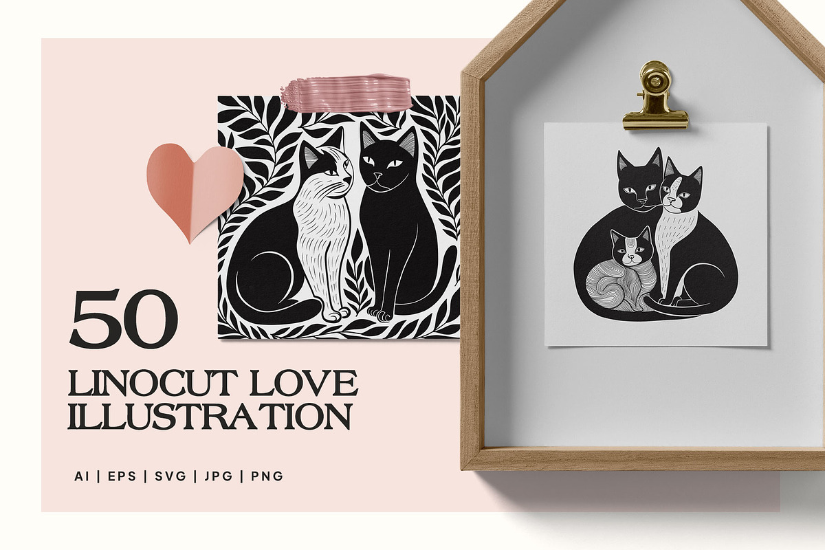 Linocut Love | Poster Builder, an Object Graphic by KetteCreate (Photo 9 of 22)