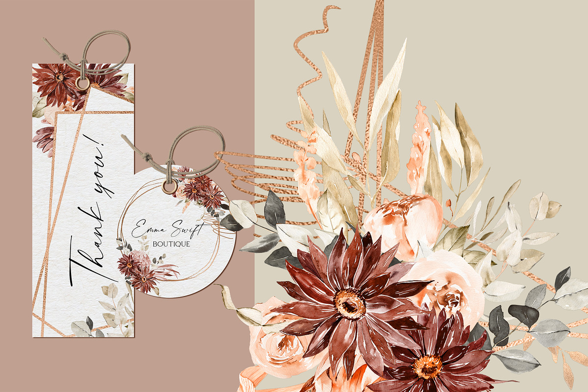 Burgundy Dahlia Fall Collection, an Illustration by Olga Koelsch (Photo 6 of 16)