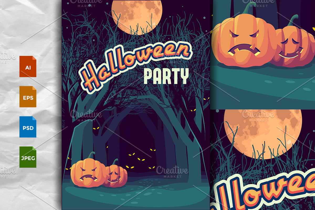 Halloween Card, a Background Graphic by Yulia