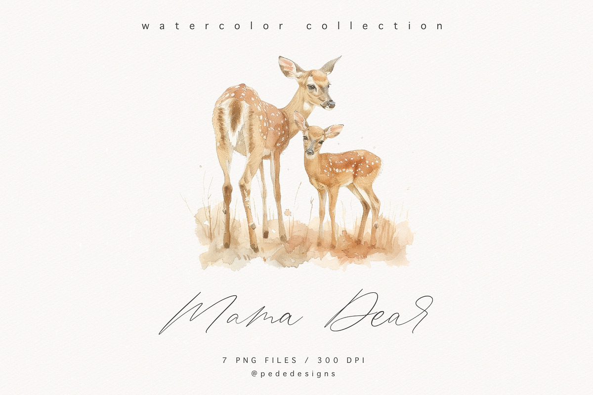 Mama Deer, an Animal Illustration by PeDe Designs (Photo 4 of 18)