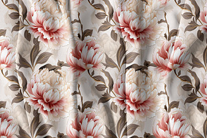 Peony Painting Seamless Pattern