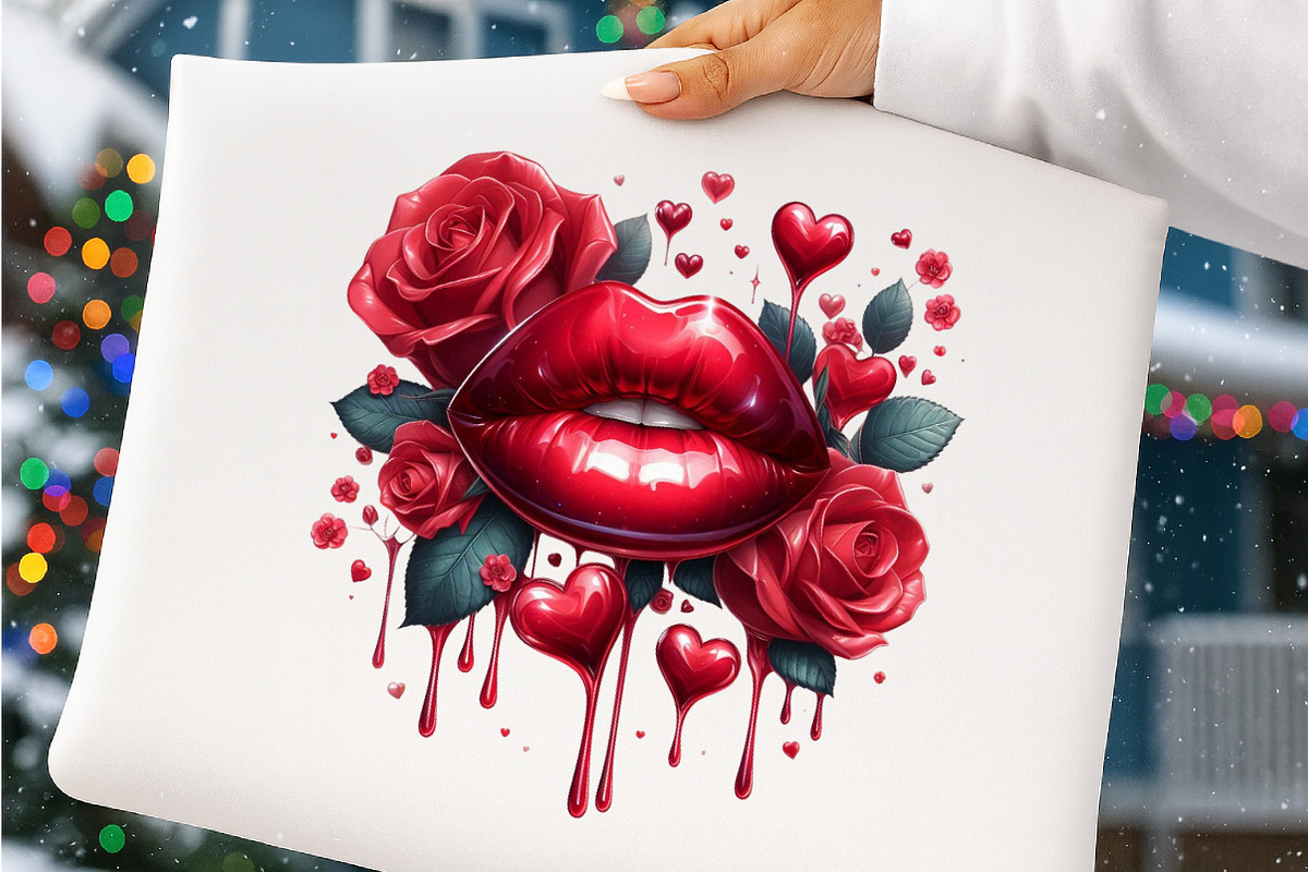 Watercolor Valentine Smooch Clipart, an Illustration by SinaCreation (Photo 6 of 11)