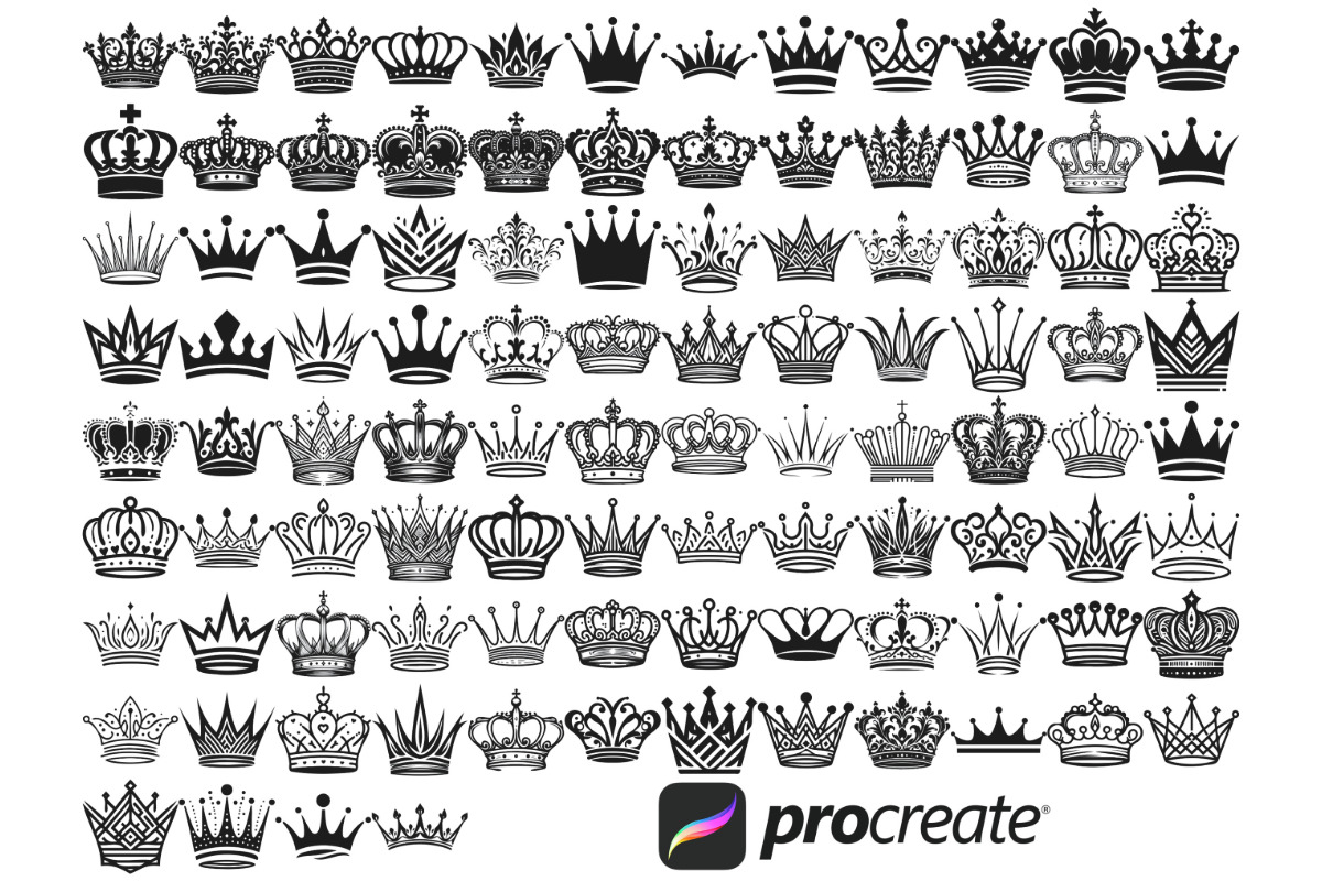 Royal Crowns Set 1 Procreate Brush, a Brush Add-On by Disasterology Ink (Photo 4 of 10)