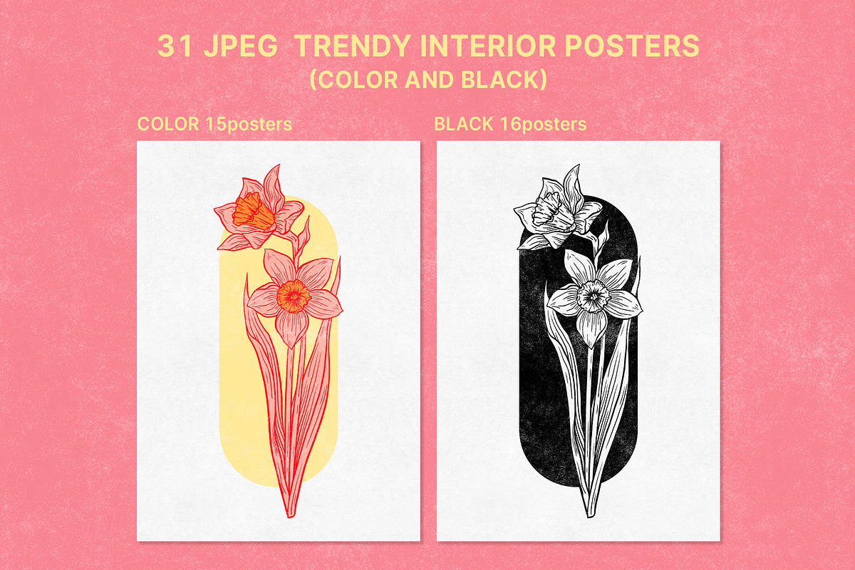 PINK SPRING dopamine Posters Set, a Poster Template by Garden in frame (Photo 3 of 10)