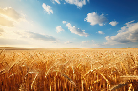 Wheat field with blue sky, a Nature Photo by AlyaAnd