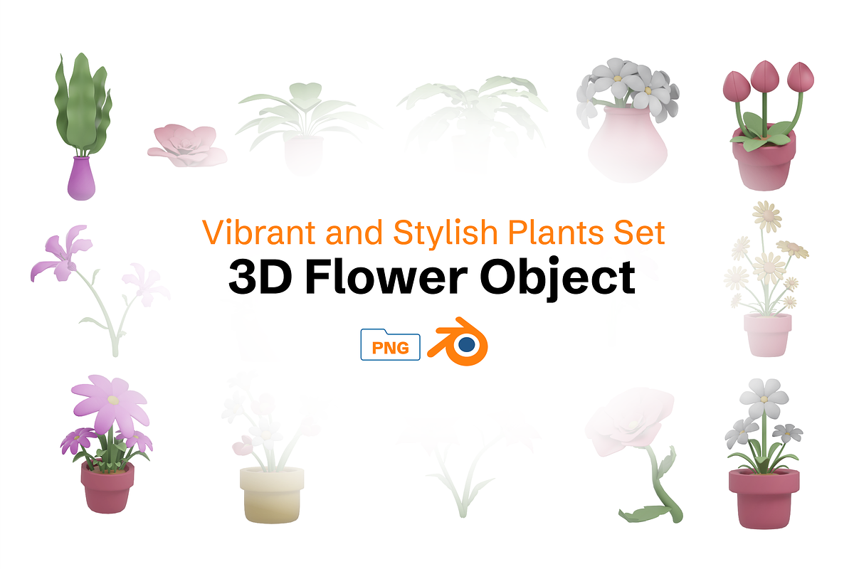 3D Flower & Plant Pack, an Environmental 3D Model by Dudukbersama (Photo 1 of 4)