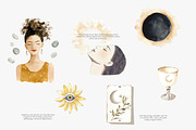 wiccan clipart boho witch png set, a Decorative Illustration by Patishop Art (Thumbnail 5 of 9)