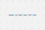 50 Social Media Outline Icons, an Outline Icon by Abert (Thumbnail 2 of 3)