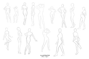 Procreate Female Pose Stamps