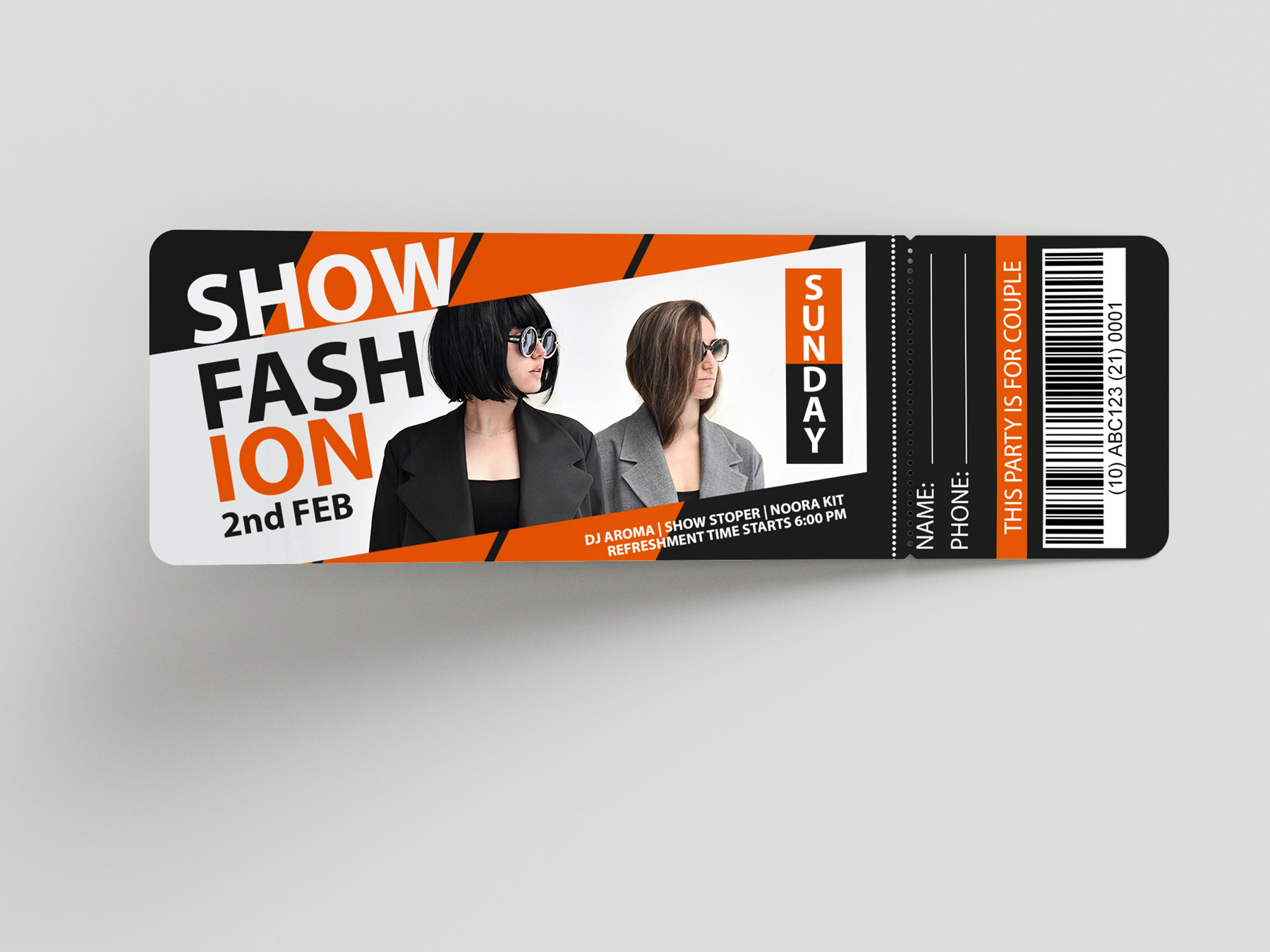 Fashion Show Ticket / Pass, a Card Template by Design Up